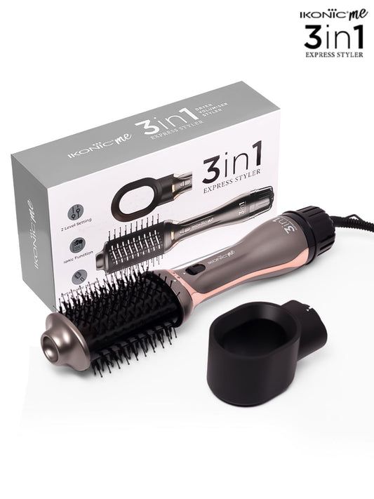 Ikonic Me 3-in-1 Express Multi-Style Hair Styler for Quick Dry & Straightening - Purple