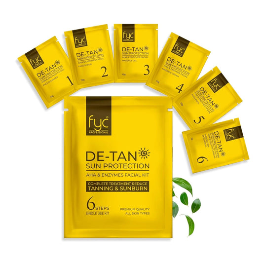 fyc professional De-Tan Sun Protection Facial Kit | AHA & Enzymes | Reduces Tanning, Sunburn