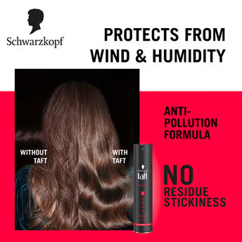 Schwarzkopf TAFT Power Hair Spray With Caffeine Formula For Strengthening Hold 5, Upto 72 Hrs (250 ml)