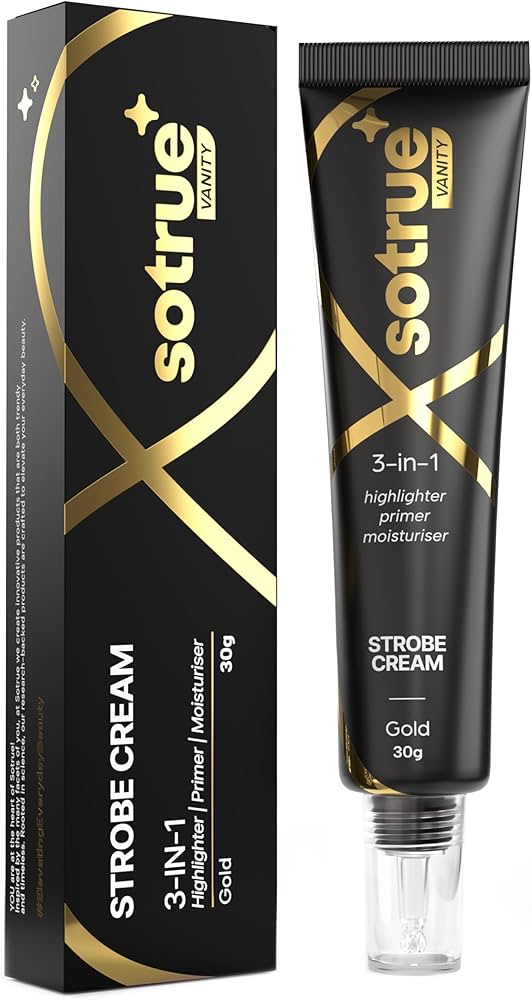 Sotrue Strobe Cream Gold for Face Radiance, Multipurpose Strobe Cream, Dewy Glazed Instant Glow, Highlighter For Face, Boosts Hydration - For All Skin Types
