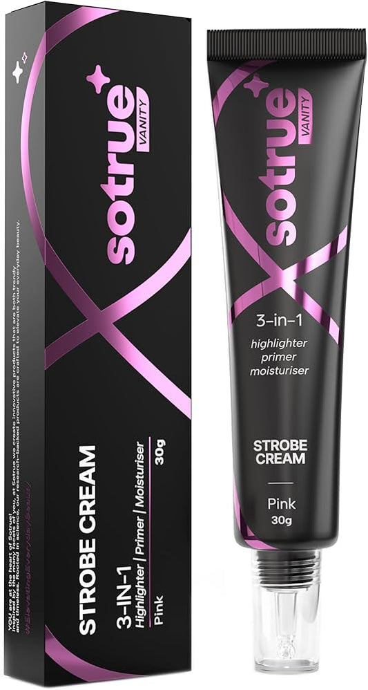 Sotrue Strobe Cream Pink for Face Radiance, Multipurpose Strobe Cream, Dewy Glazed Instant Glow, Highlighter For Face, Boosts Hydration - For All Skin Types